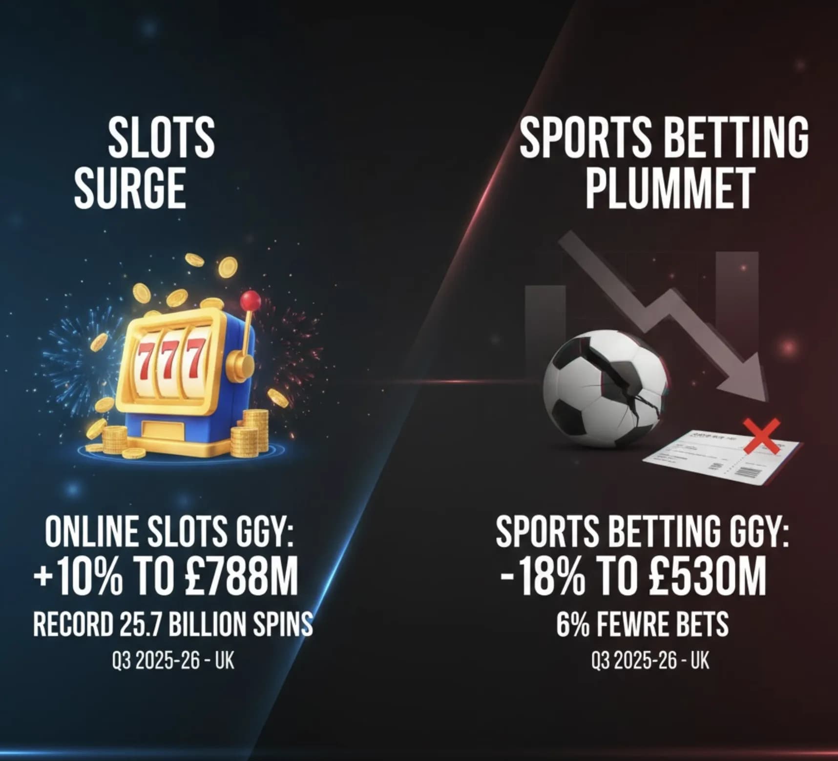 UK Market Shift: Online Slots Smash Records While Sports Betting Falters
